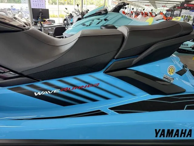 Slide: The Image of 2025 Yamaha WaveRunner FX SVHO in blue, close-up of seat area. - 9