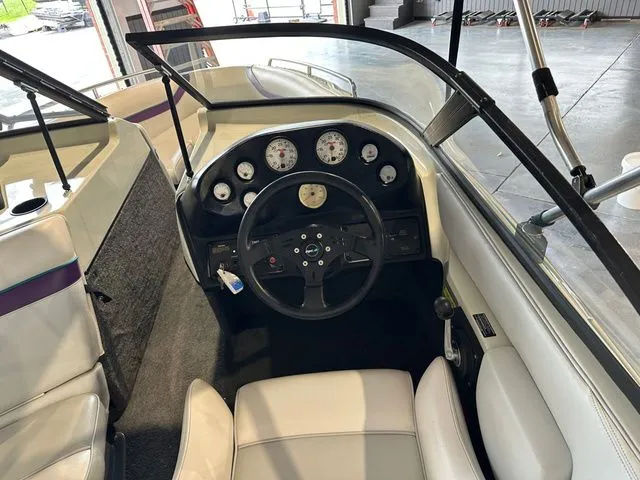 Slide: The Image of Interior of 1995 Tigé 2002 FSLM Comp boat, steering wheel and dashboard. - 7