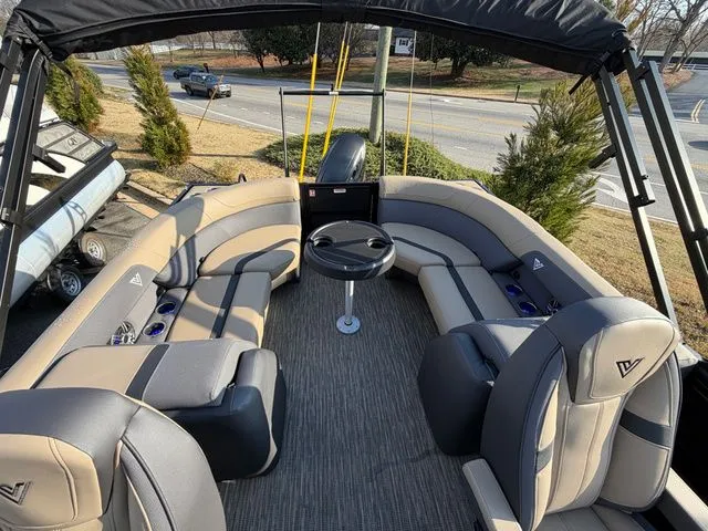 Slide: The Image of Interior of a 2026 Viaggio x22u boat with luxurious seating. - 4