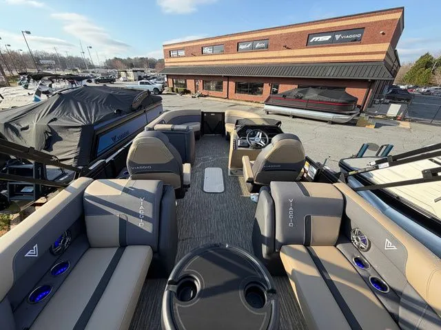 Slide: The Image of Interior view of a 2026 Viaggio x22u boat on a parking lot. - 5