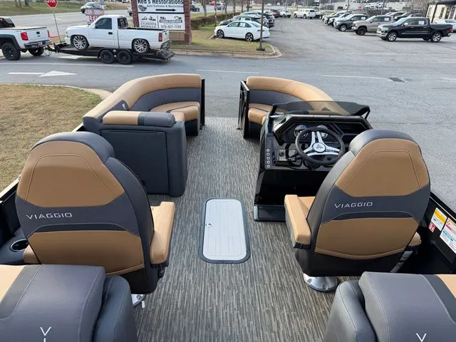 Slide: The Image of Interior of a 2026 Viaggio x22u boat with luxurious seating. - 6