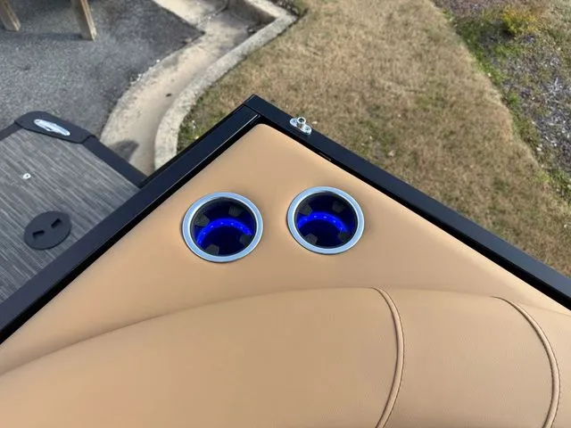 Slide: The Image of Viaggio x22u 2026 boat with blue LED cup holders. - 8