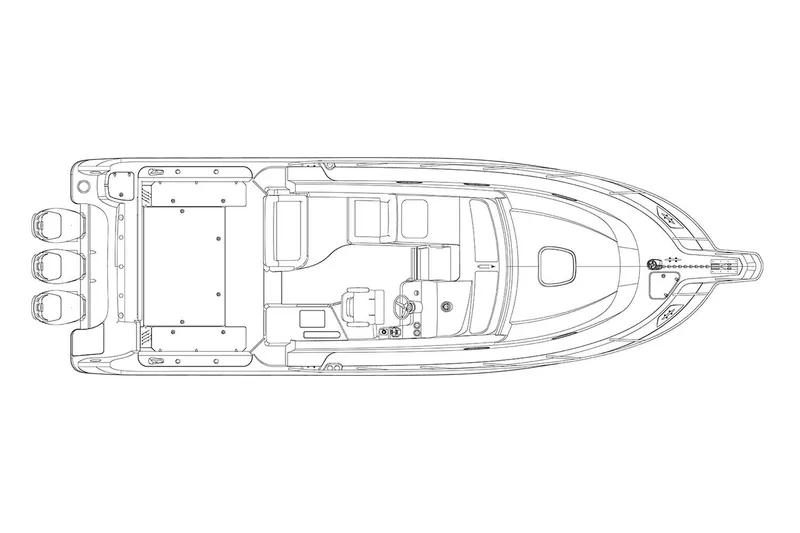 Slide: The Image of Manufacturer Provided Image: Top view blueprint of 2019 Boston Whaler 345 Conquest boat layout. - 21