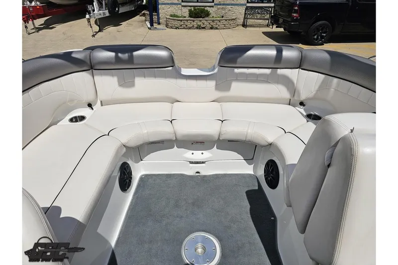 Slide: The Image of 2007 Yamaha Boats AR230 HO interior with white seating and gray accents. - 76