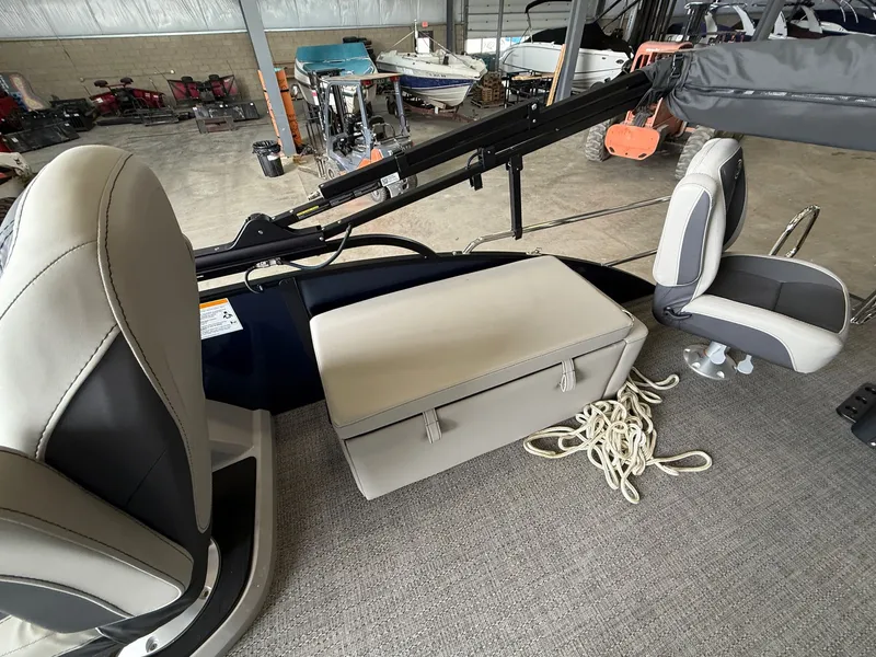 Slide: The Image of Interior of 2025 Barletta Cabrio 24CC with seats and rope. - 11