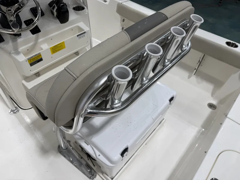 Slide: The Image of Key West 189 FS 2026 boat with rod holders and steering console. - 15