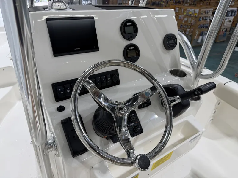 Slide: The Image of Steering console of Key West 189 FS boat, model year 2026. - 31