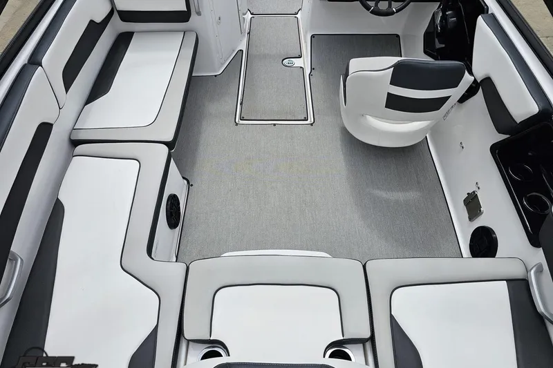 Slide: The Image of 2022 Yamaha AR195 boat interior with sleek seating and modern design. - 42