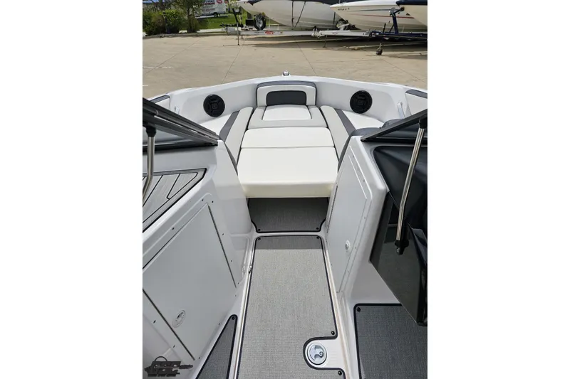 Slide: The Image of 2022 Yamaha Boats AR195 interior with sleek seating and modern design. - 64