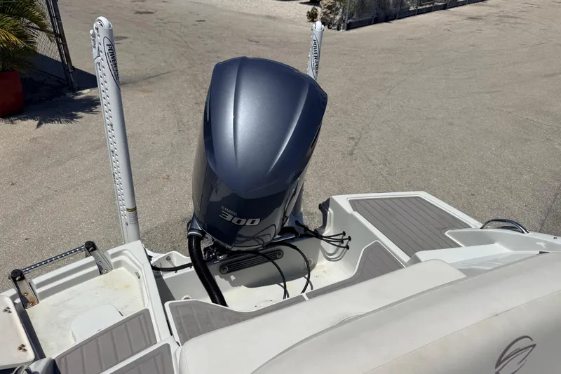 Slide: The Image of 2018 Crownline Eclipse E26 XS boat with Yamaha 300 outboard motor. - 26