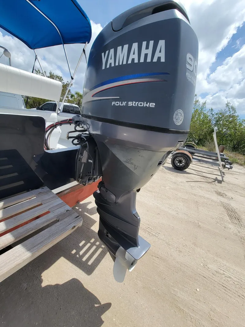 Slide: The Image of Yamaha 90 HP outboard motor on a 2007 Eastern 20CC boat. - 7