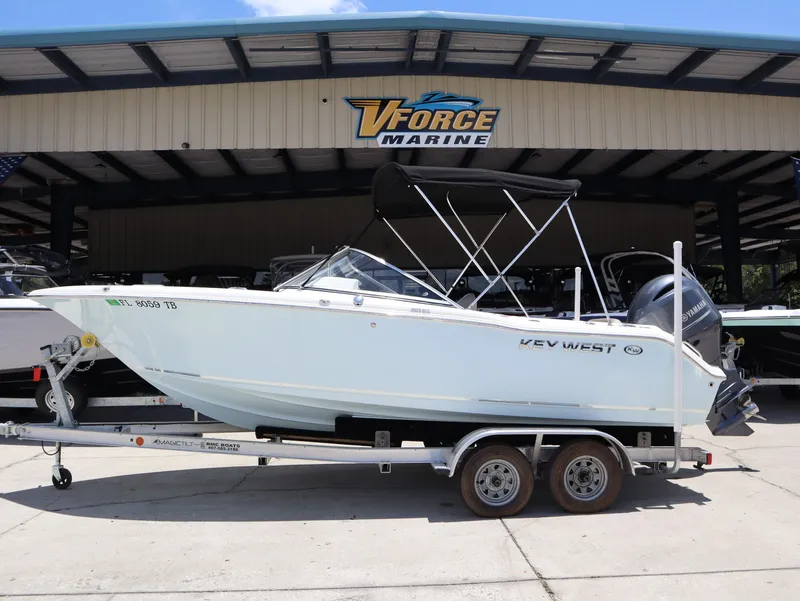 The Image of 2022 Key West Dual Console 203DFS boat on trailer at VForce Marine. - 1