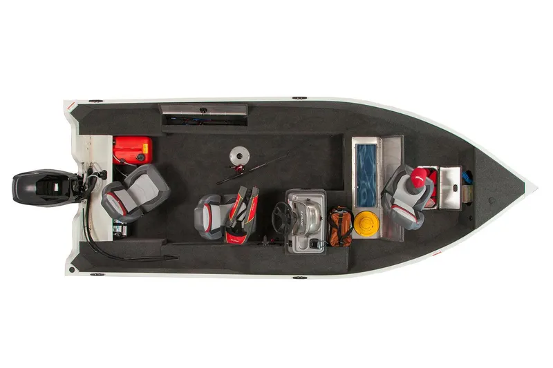 Slide: The Image of Manufacturer Provided Image: Top view of 2017 Lowe FM 160 S fishing boat interior layout. - 20