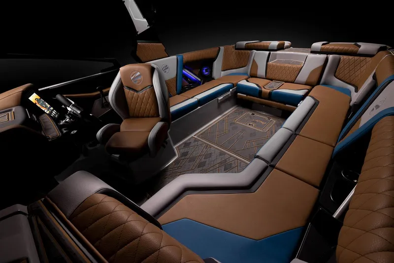 Slide: The Image of Manufacturer Provided Image: Luxurious interior of the 2023 Tigé 25ZX boat with premium seating and modern design. - 22