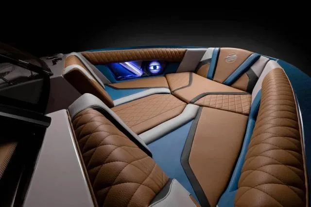 Slide: The Image of Manufacturer Provided Image: Luxurious interior of the 2023 Tigé 25ZX boat with premium leather seating. - 31