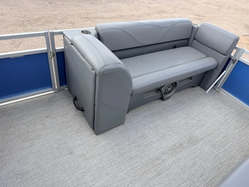 Slide: The Image of Gray seating on a 2022 Tahoe Sport 2080 CRB boat. - 10