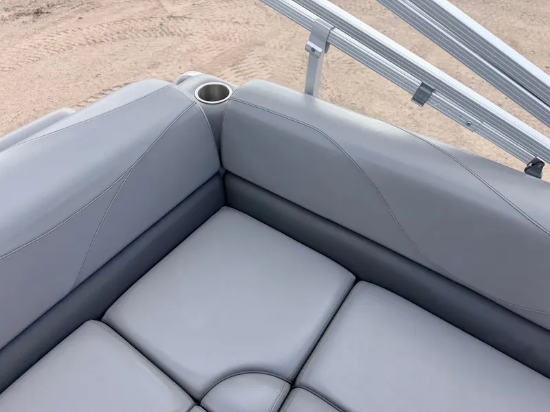 Slide: The Image of Gray leather seats in Tahoe Sport 2080 CRB boat, 2022 model. - 28