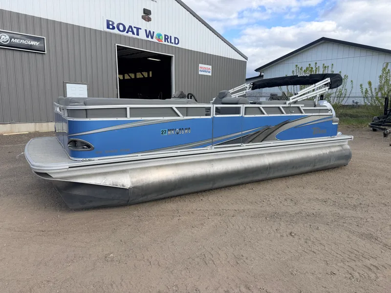 Slide: The Image of 2022 Tahoe Sport 2080 CRB pontoon boat outside Boat World building. - 40