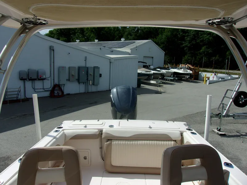 Slide: The Image of Interior view of a 2014 Grady-White Freedom 225 boat at the dock. - 17