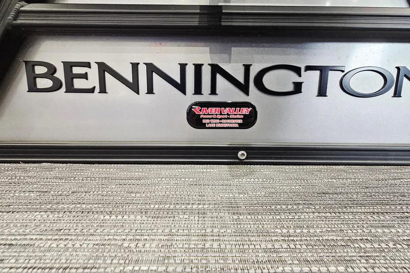 Slide: The Image of 2024 Bennington 22 S Swingback boat logo with textured flooring detail. - 22