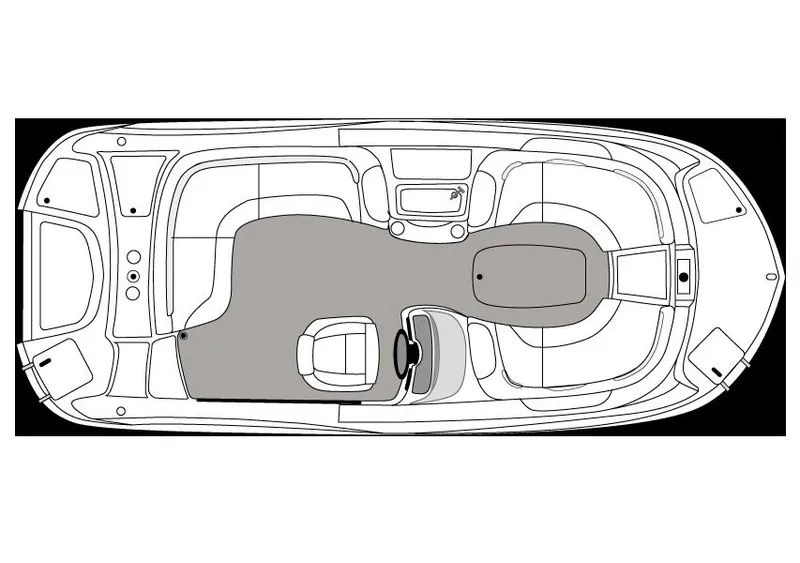 Slide: The Image of Manufacturer Provided Image: Top view layout of a 2016 Hurricane SunDeck Sport 203 OB boat. - 19