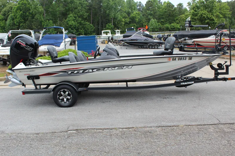 Slide: The Image of 2020 Tracker Pro Team 195 TXW TE boat on trailer. - 6