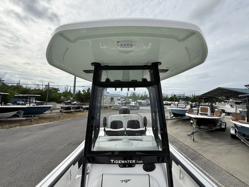 Slide: The Image of Tidewater 2300 Carolina Bay 2026 at dock, front view. - 8