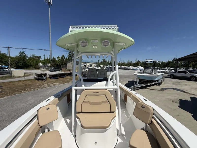 Slide: The Image of 2026 Sea Pro 222 Center Console boat on a parking lot. - 7