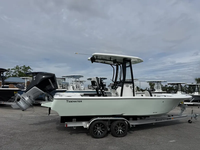 Slide: The Image of 2026 Tidewater 2300 Carolina Bay boat on trailer. - 6