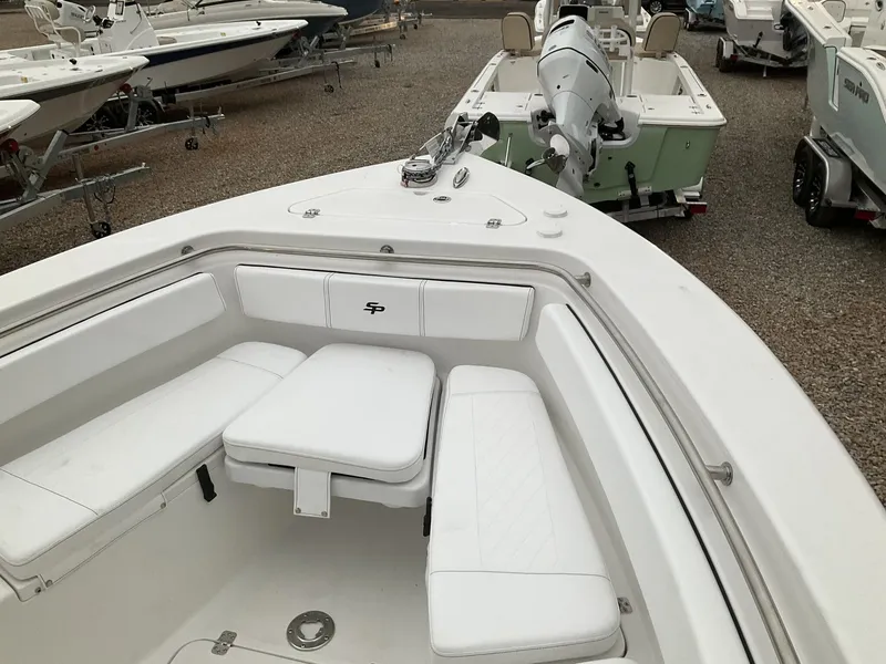 Slide: The Image of 2024 Sea Pro 222 Center Console boat with white interior. - 13