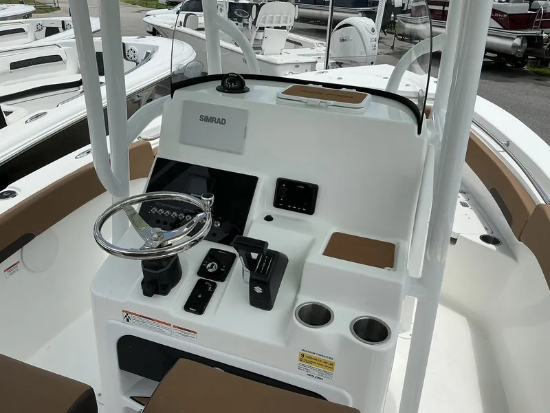 Slide: The Image of Interior view of Sea Pro 222 Center Console 2026 helm. - 10
