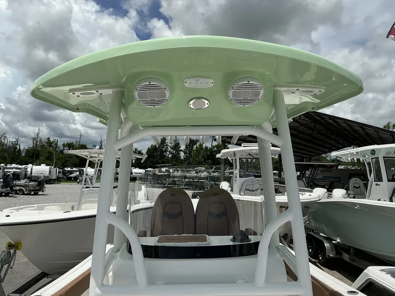 Slide: The Image of 2026 Sea Pro 222 Center Console boat with green hardtop. - 17