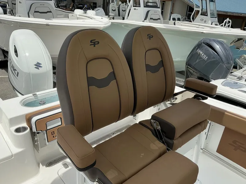 Slide: The Image of 2026 Sea Pro 222 Center Console with brown seating. - 8