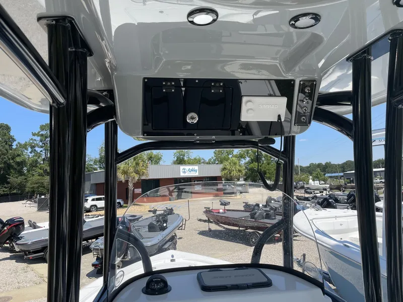 Slide: The Image of Interior view of a 2026 Sea Pro 250 Bay boat with electronics. - 15