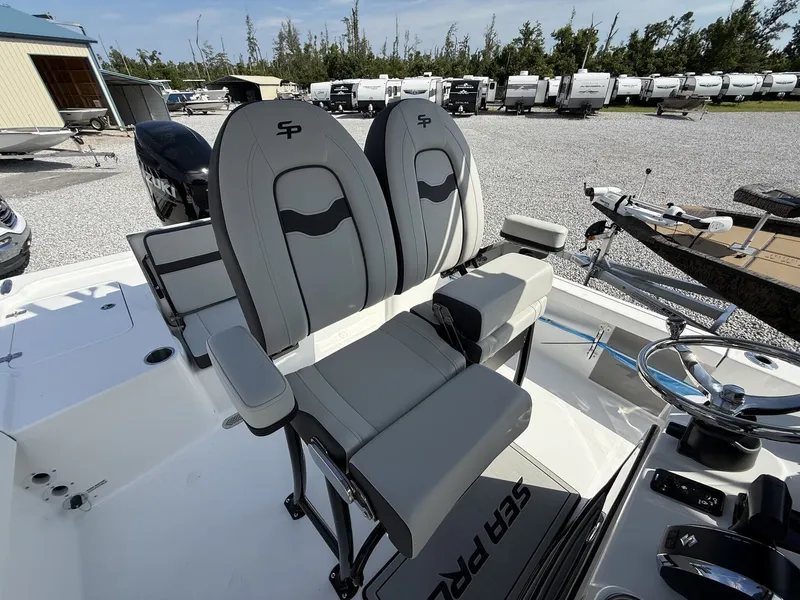 Slide: The Image of 2026 Sea Pro 250 Bay boat seats outdoors. - 5