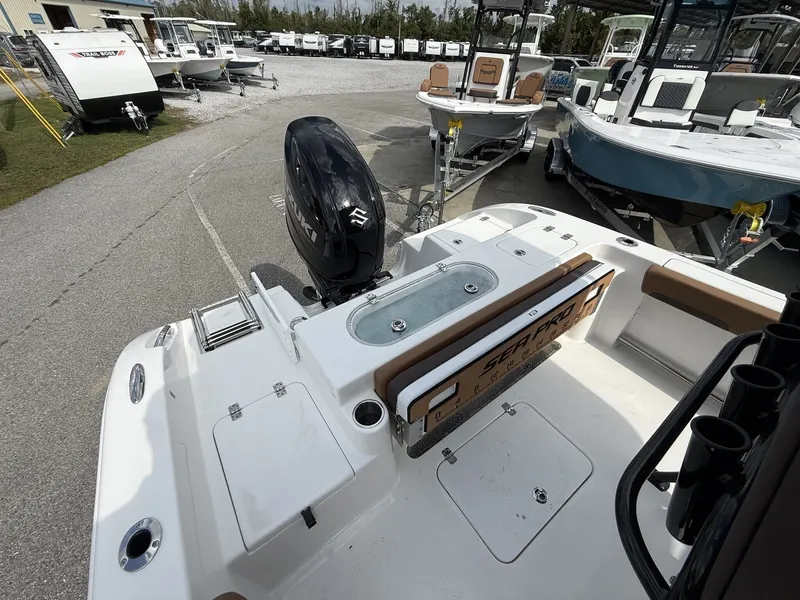 Slide: The Image of 2026 Sea Pro 222 Center Console boat at dock. - 10