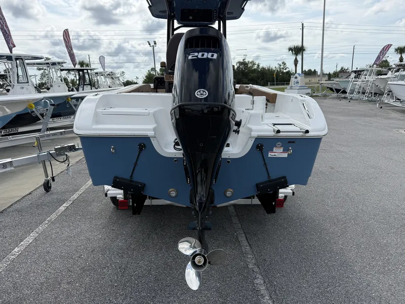 Slide: The Image of Rear view of a 2026 Sea Pro 222 Center Console boat. - 3