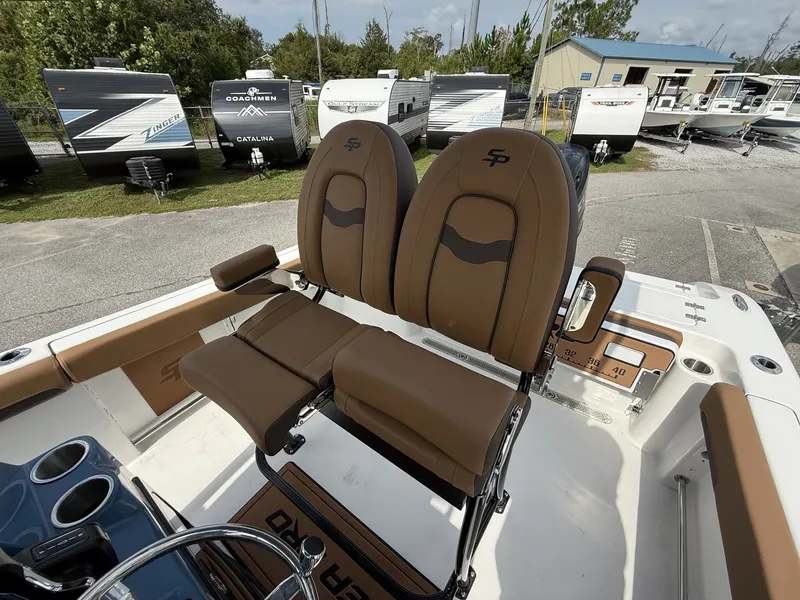 Slide: The Image of 2026 Sea Pro 222 Center Console with brown seating. - 6