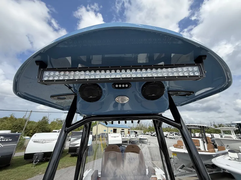 Slide: The Image of 2026 Sea Pro 222 Center Console with LED light bar and speakers. - 7