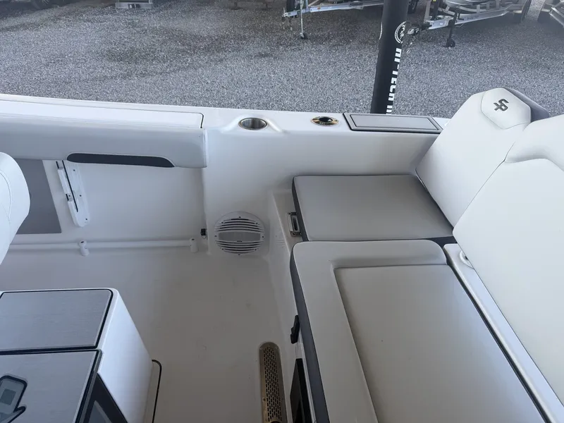 Slide: The Image of Interior of 2026 Sea Pro 245FLX R with seating area. - 18