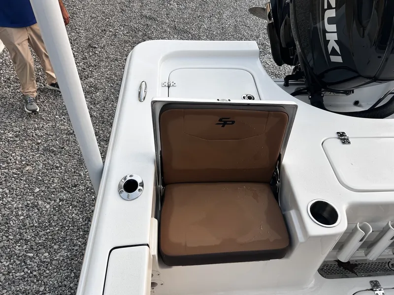 Slide: The Image of 2026 Sea Pro 230 Bay boat with Suzuki engine and seating. - 22
