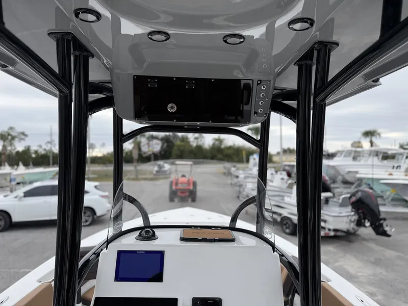 Slide: The Image of Interior view of a 2026 Sea Pro 222 boat with modern features. - 11