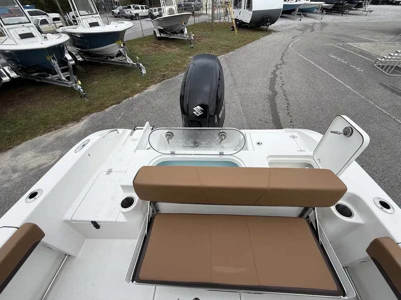 Slide: The Image of 2026 Sea Pro 222 boat with Zip Wake Tabs, brown seats. - 13