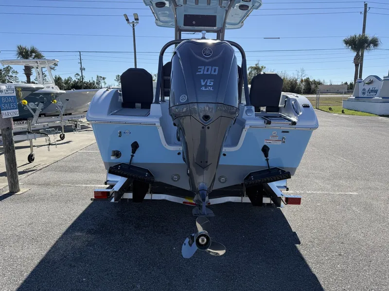 Slide: The Image of Rear view of 2026 Sea Pro 245FLX R with Yamaha 300 V6 engine. - 5