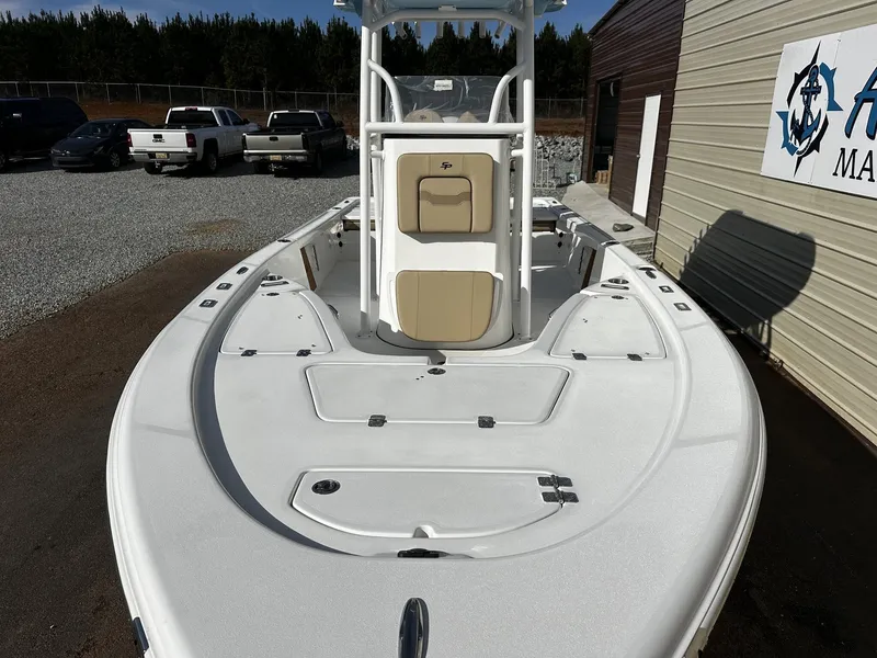 Slide: The Image of 2026 Sea Pro 230 Bay boat on a parking lot. - 10