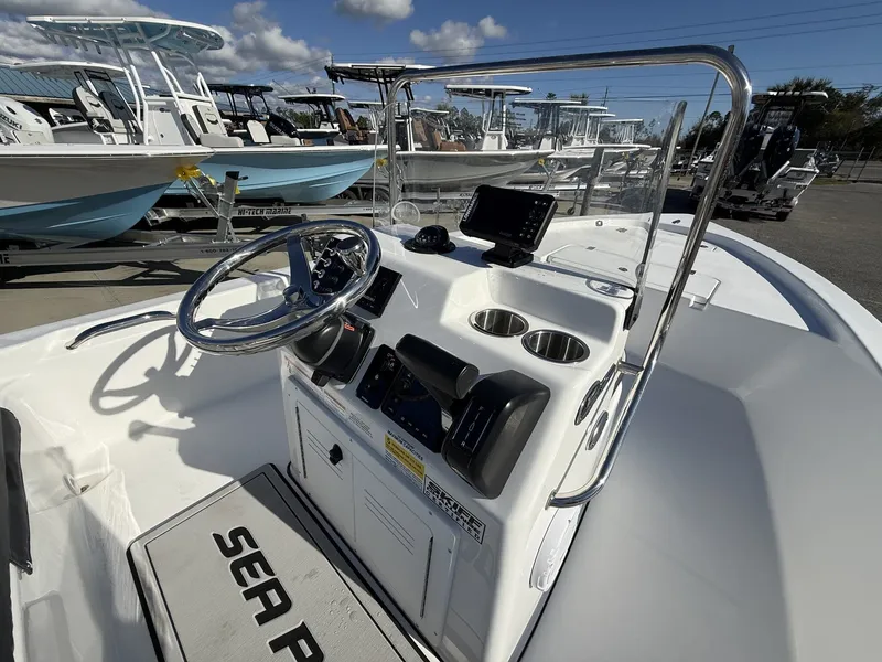 Slide: The Image of 2026 Sea Pro 172 Bay boat console with modern features. - 10