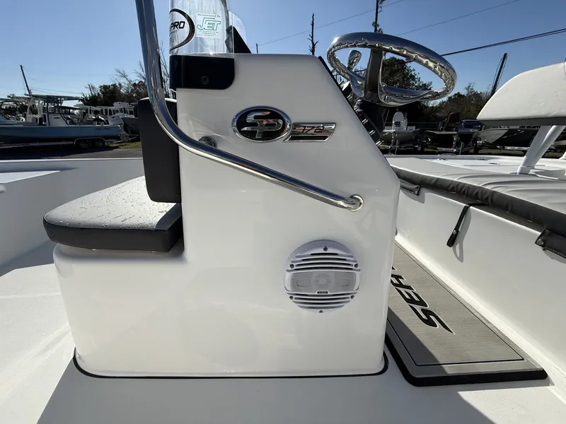 Slide: The Image of 2026 Sea Pro 172 Bay boat console with seat and speaker. - 3