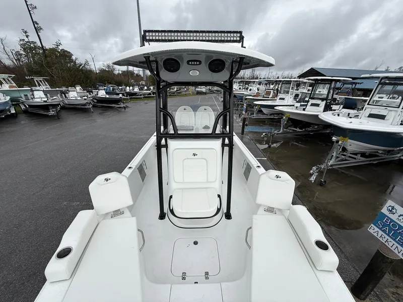 Slide: The Image of 2026 Sea Pro 230 Bay boat in a parking lot. - 5