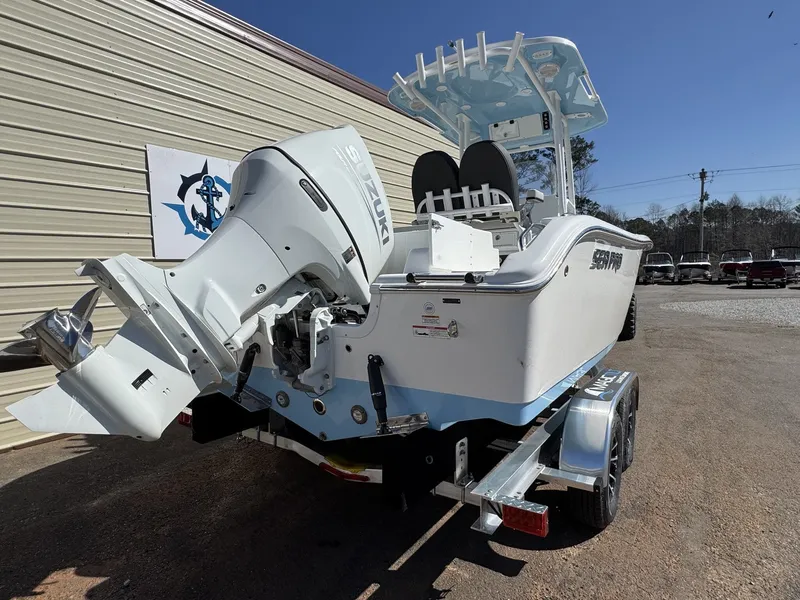 Slide: The Image of 2026 Sea Pro 222 Center Console boat with Suzuki outboard motor. - 11