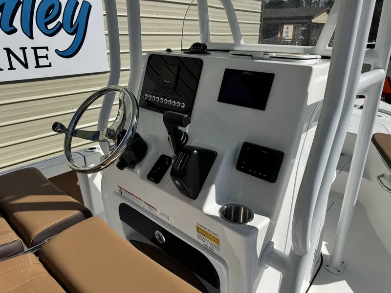 Slide: The Image of Interior view of 2026 Sea Pro 230 Bay helm. - 7